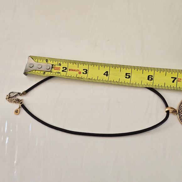 Barse Thailand Pendant Necklace Women's Antiqued Brass Medallion Polished Boho - Picture 10 of 12